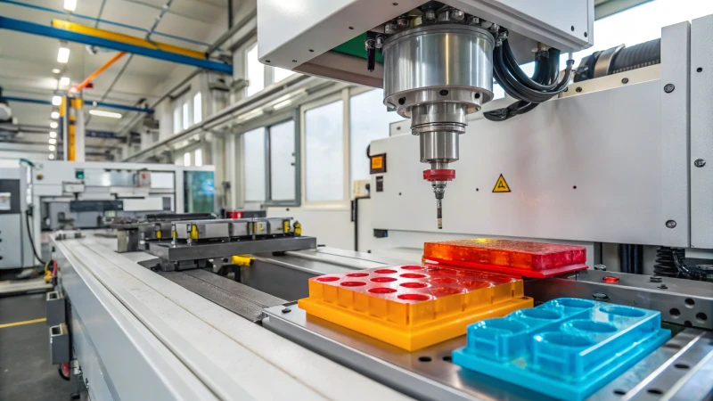 High-precision injection molding machine in a factory