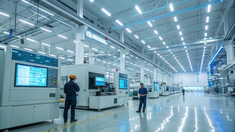 A modern injection molding factory with advanced technology and bright lighting