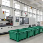 A modern injection molding machine in a factory