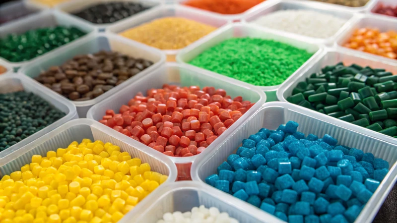 An artistic display of various materials for product design.