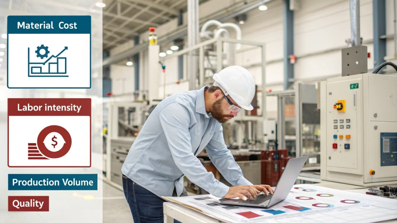 Infographic illustrating product design and manufacturing processes