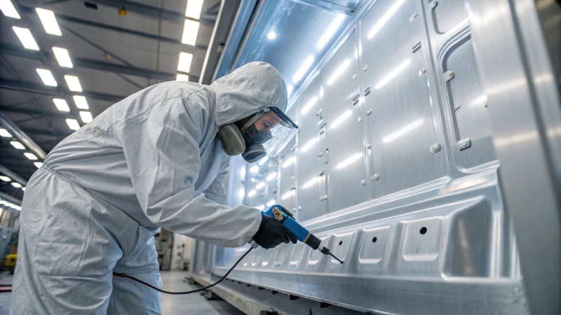 Technician inspecting an industrial mold