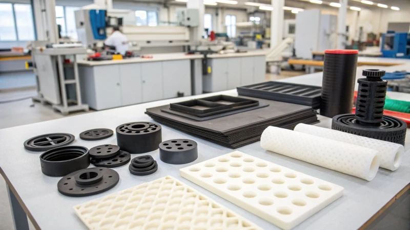 Assortment of thermoplastic elastomers in a workshop