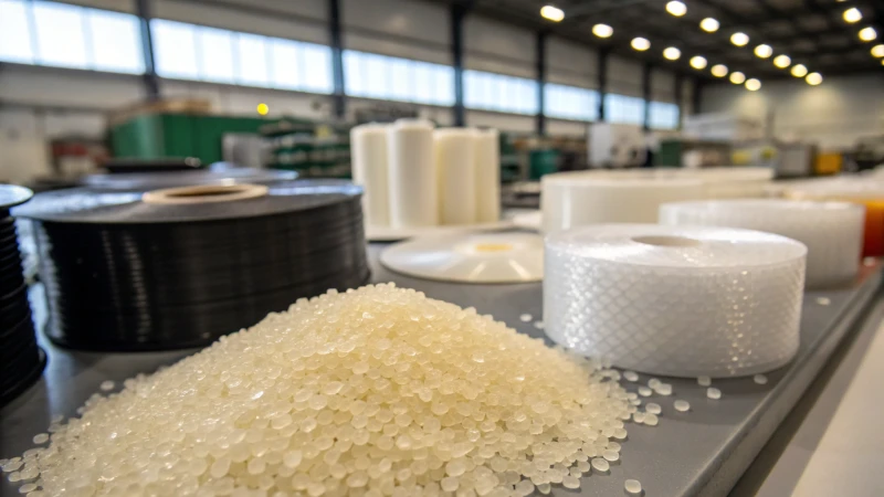 Close-up view of thermoplastic elastomers in an industrial setting