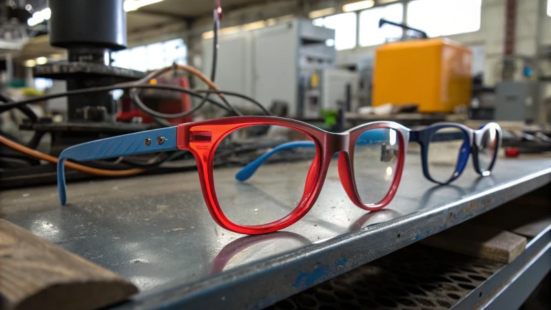 Close-up of sleek eyeglass frames
