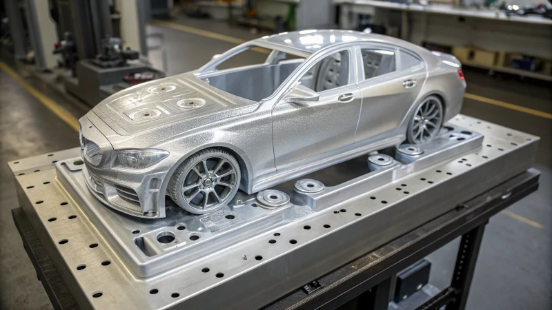 High-resolution image of a steel mold for toy cars
