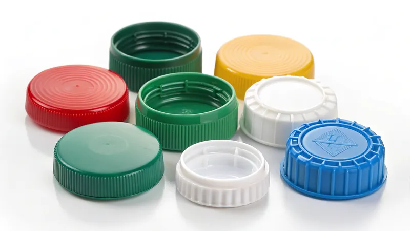 A collection of various colored plastic bottle caps